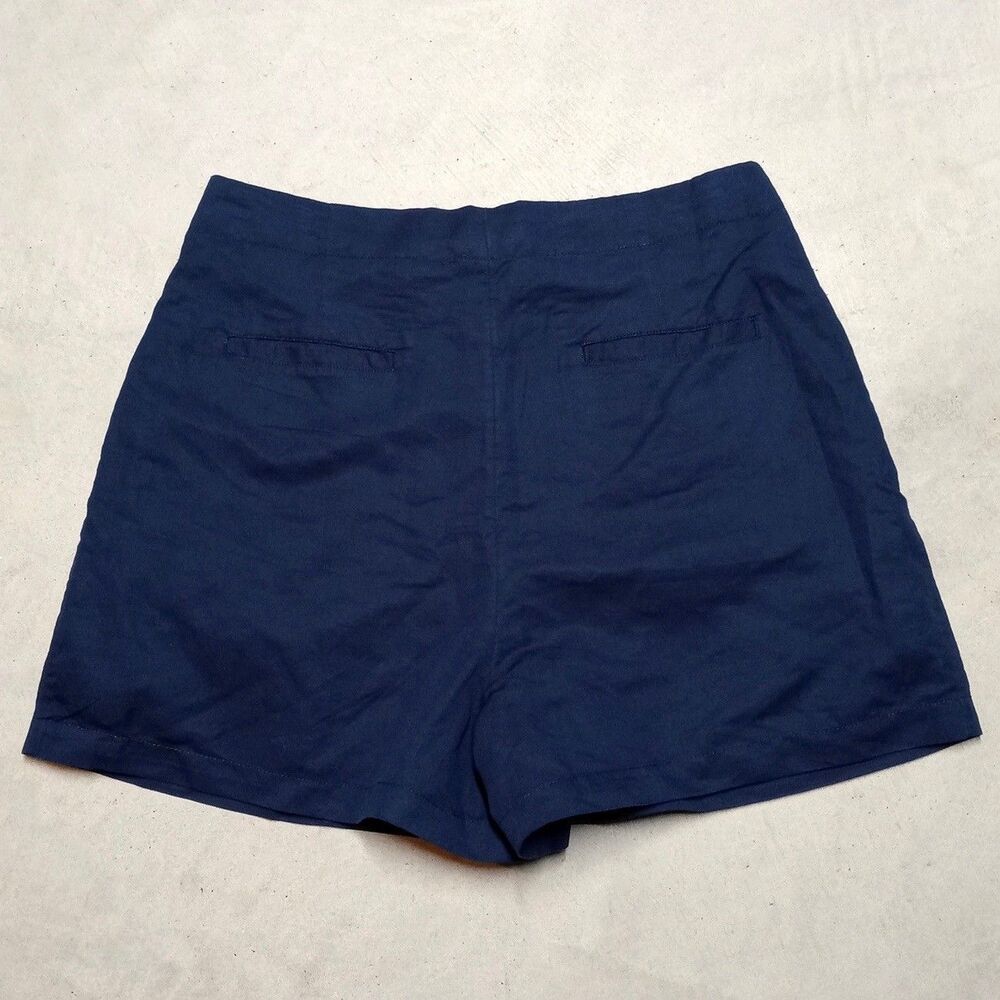 NWT Vineyard Vines 3" Skirty Shorts Womens Size 12 Navy Blue Linen Blend Pleated - Picture 4 of 9